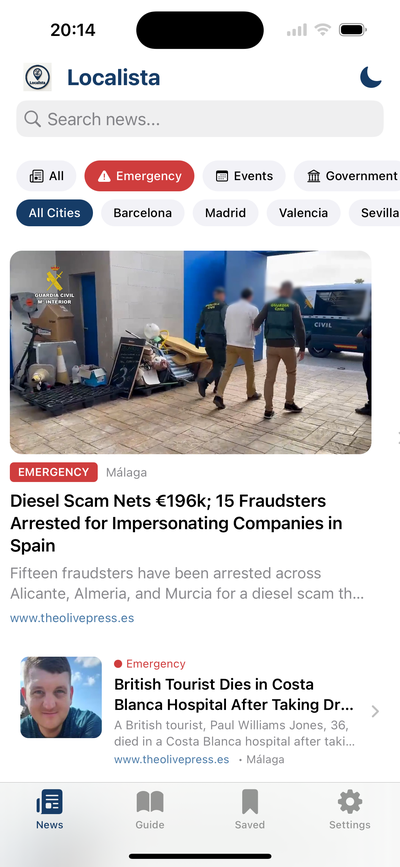 Localista App - Spain News in English